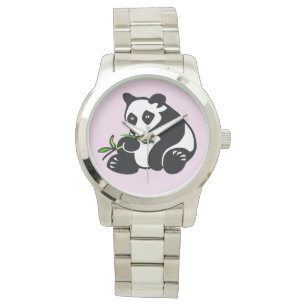 Handgezeichneter PANDA-Bär - Natur - Wildnis - Ros Armbanduhr