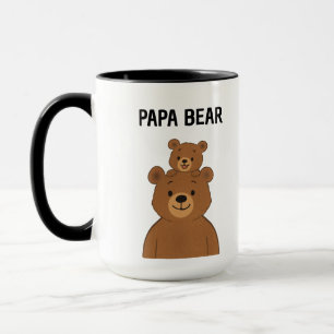Handgezeichneter Papa Bär und Baby Bär Kaffee Tasse
