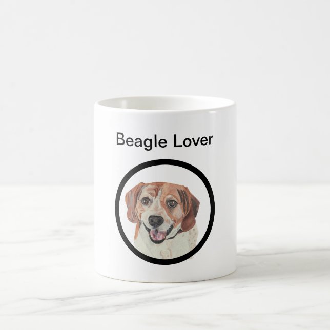Handgezeichneter Pastel Beagle Hund Lover Tasse (Mittel)