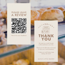 Handgezeichneter QR-Code für Bewertungen des Bäcke