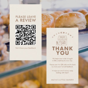 Handgezeichneter QR-Code für Bewertungen des Bäcke Visitenkarte