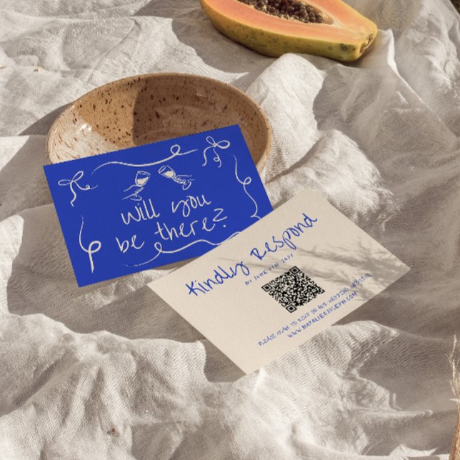 Handgezeichneter Quirky QR Code Moderne einzigarti RSVP Karte (Von Creator hochgeladen)