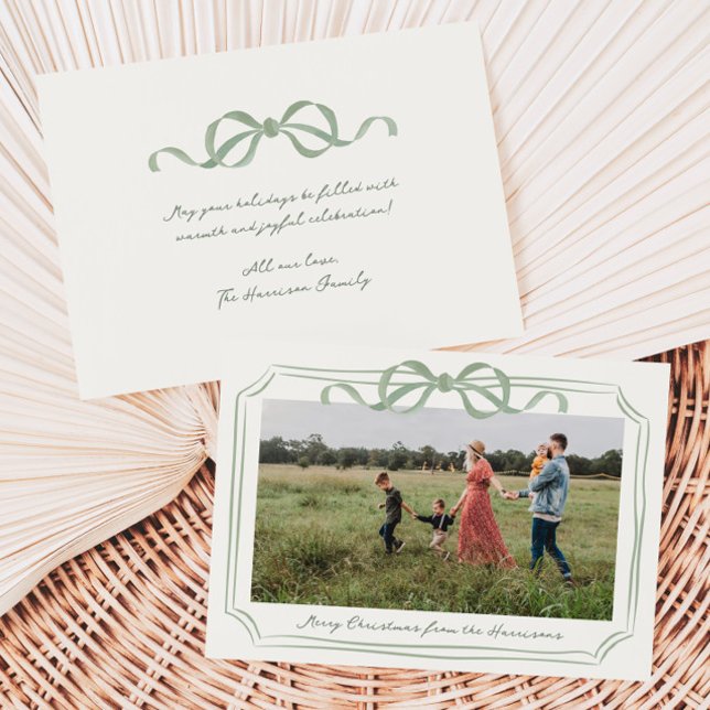 Handgezeichneter Rahmen mit grünem Rahmen Feiertagskarte (Von Creator hochgeladen)