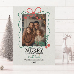 Handgezeichneter Rahmen mit Merry Christmas Feiertagskarte