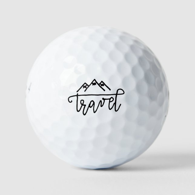 Handgezeichneter Reisetext Golfball (Vorderseite)