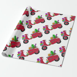 Handgezeichneter Retro Weihnachtsroller Geschenkpapier