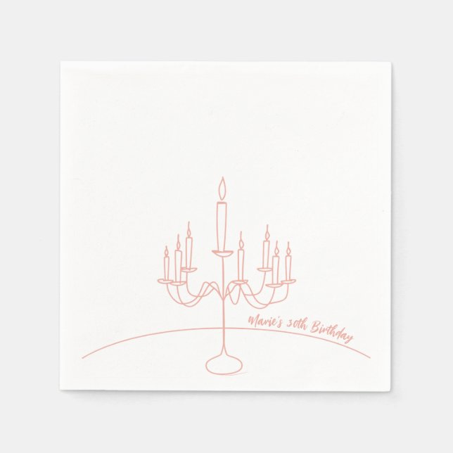 Handgezeichneter Rokoko Soft Renaissance Geburtsta Serviette (Vorderseite)