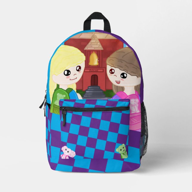 Handgezeichneter Rucksack für den Schulbeginn (Vorderseite)