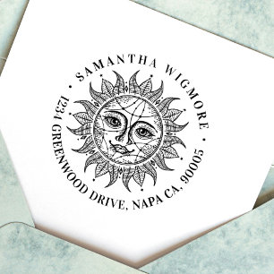 Handgezeichneter schöner Sonnenstar Gummistempel