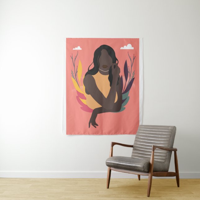 Handgezeichneter schwarzer Tag Konzept Spaß 1/3 Wandteppich (Beispiel)