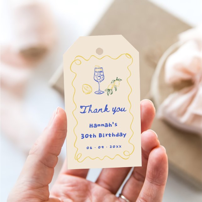 Handgezeichneter Sommererult 30. Geburtstag Geschenkanhänger (Von Creator hochgeladen)