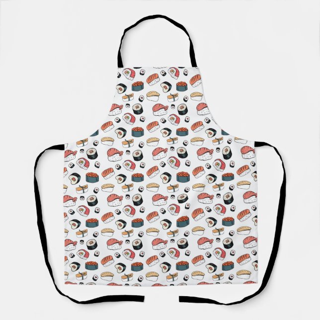 Handgezeichneter Sushi-Mix Schürze (Vorderseite)