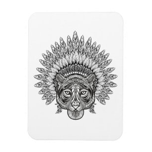 Handgezeichneter Tiger im Stil Magnet