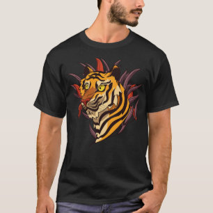Handgezeichneter Tigerkopf T-Shirt