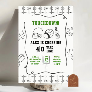 Handgezeichneter Touchdown Geburtstag Erwachsener Einladung