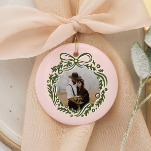 Handgezeichneter, vintage-inspirierter Weihnachtsk Keramik Ornament