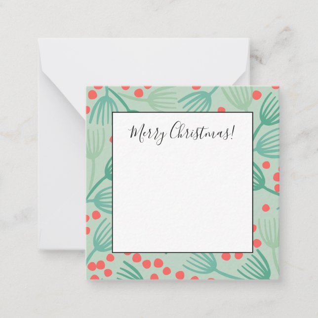 Handgezeichneter Weihnachtsbaum Evergreen Pine Nee Mitteilungskarte (Vorderseite)