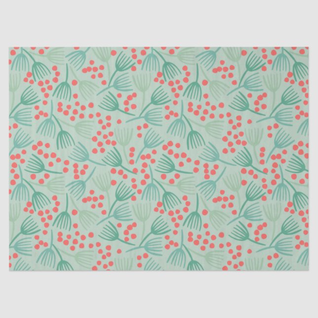 Handgezeichneter Weihnachtsbaum Evergreen Pine Nee Seidenpapier (Vorderseite)