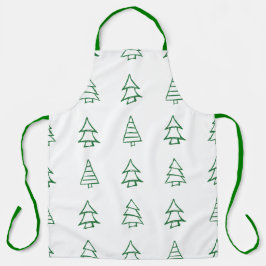 Handgezeichneter Weihnachtsbaum Schürze