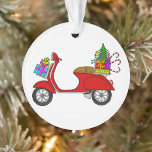 Handgezeichneter Weihnachtsroller mit Geschenken O Ornament