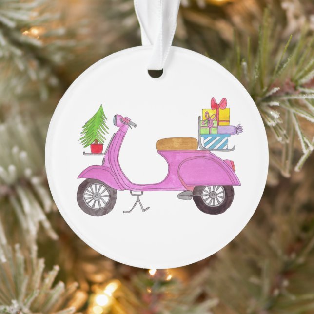 Handgezeichneter Weihnachtsroller mit Geschenken O Ornament (Baum)
