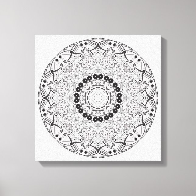 Handgezeichnetes abstraktes Mandala-Design. Vector Leinwanddruck (Vorderseite)