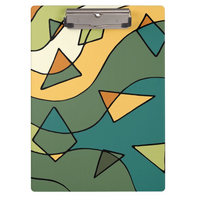 Handgezeichnetes abstraktes Vintages Design Klemmbrett (Vorderseite)
