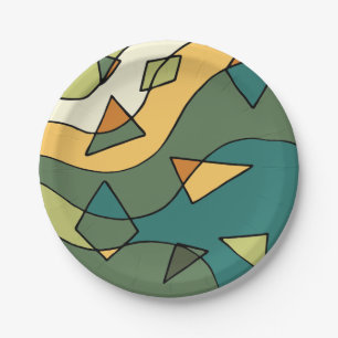 Handgezeichnetes abstraktes Vintages Design Pappteller