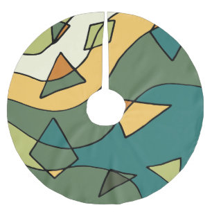 Handgezeichnetes abstraktes Vintages Design Polyester Weihnachtsbaumdecke