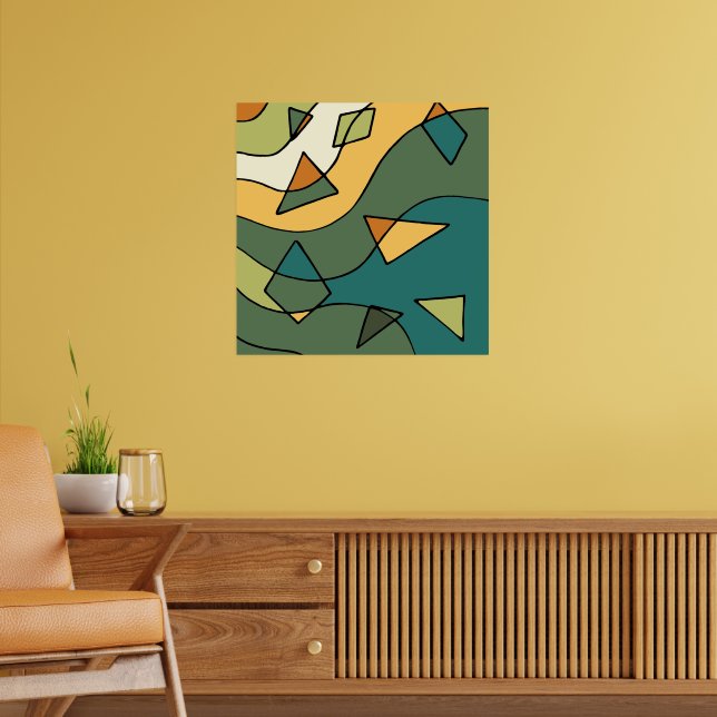 Handgezeichnetes abstraktes Vintages Design Poster (Wohnzimmer 2)