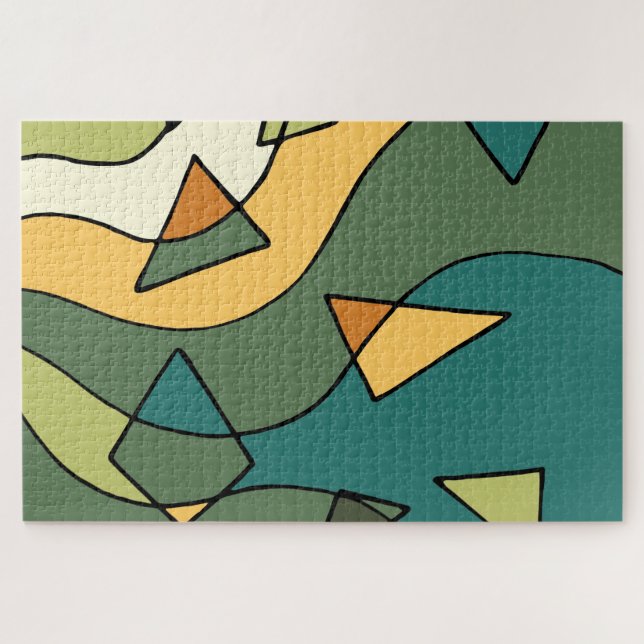 Handgezeichnetes abstraktes Vintages Design Puzzle (Horizontal)