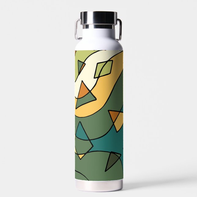 Handgezeichnetes abstraktes Vintages Design Trinkflasche (Vorne)