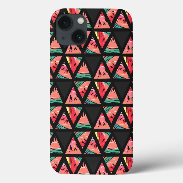 Handgezeichnetes Abstraktes Wassermelonmuster Case-Mate iPhone Hülle (Rückseite)