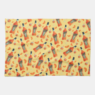 Handgezeichnetes Aperol Spritz Cocktail Stunden Te Geschirrtuch