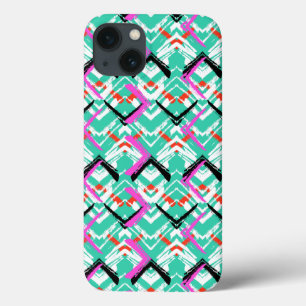 Handgezeichnetes Aquamarin Zig Zag Muster Case-Mate iPhone Hülle