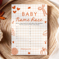 Handgezeichnetes Baby Name Race Baby Shower Game