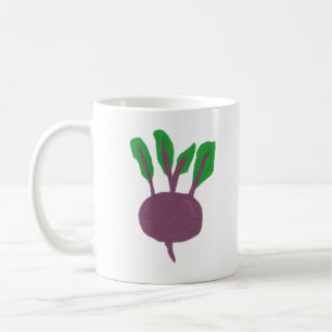 Handgezeichnetes, biologisches, lila Rote-Beete-Ge Kaffeetasse