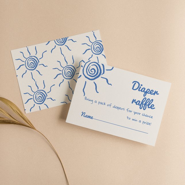 Handgezeichnetes Blau kommt hier zum Son Diaper Ra Begleitkarte (Von Creator hochgeladen)