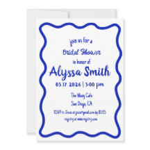 Handgezeichnetes blaues und weißes Brautparty mit 