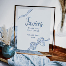 Handgezeichnetes Blue Bow Boy Baby Shower Favorit 