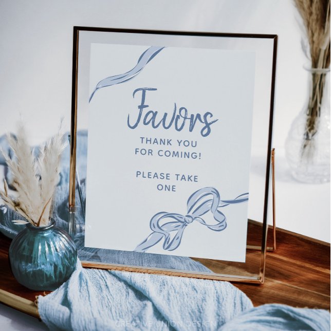 Handgezeichnetes Blue Bow Boy Baby Shower Favorit  (Von Creator hochgeladen)