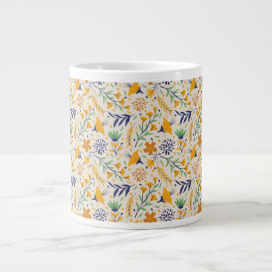 Handgezeichnetes Blumenmuster-23595 Jumbo-Tasse