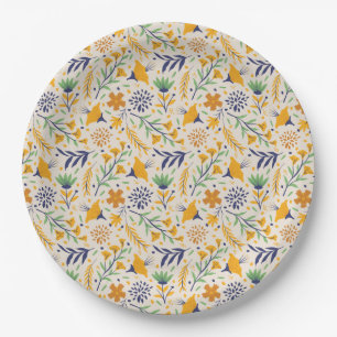 Handgezeichnetes Blumenmuster-23595 Pappteller
