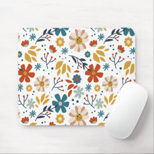 Handgezeichnetes Blumenmuster Mousepad