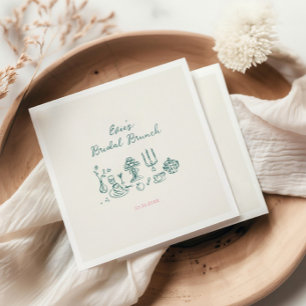 Handgezeichnetes Braut-Brunch Serviette