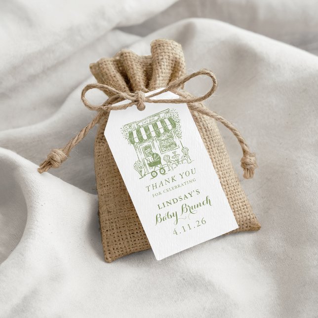 Handgezeichnetes Café Bebe Baby Brunch Geschenkanhänger (Von Creator hochgeladen)