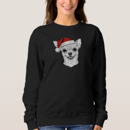 Handgezeichnetes Chihuahua-Weihnachts-Santa-Hund-P Sweatshirt