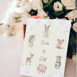 Handgezeichnetes Coquette-Band-Wald-Babyparty-Set Sockelschild