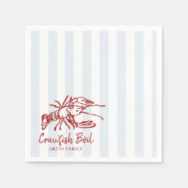 Handgezeichnetes Crawfish-Party Serviette