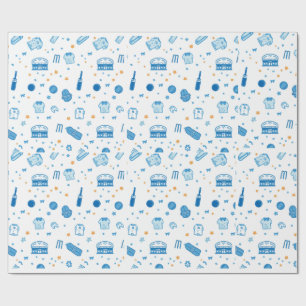 Handgezeichnetes Cricket-Doodle-Nahtloses Muster S Geschenkpapier